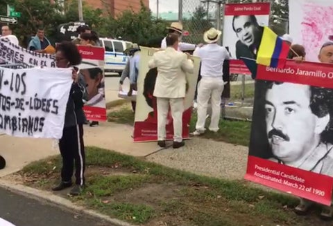 Protesta de líderes sociales en Nueva York