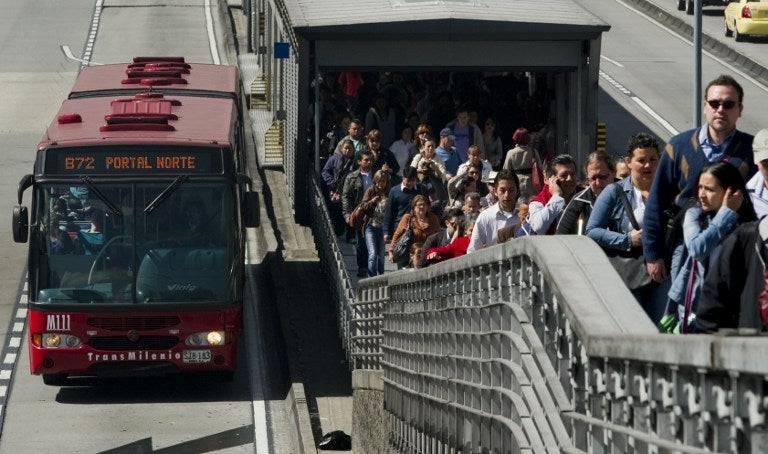 Estación de Transmilenio, en Bogotá