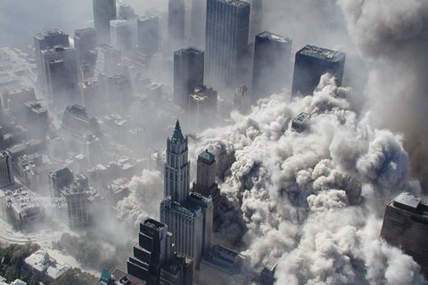 Imagen aérea de los atentados del 11 de septiembre