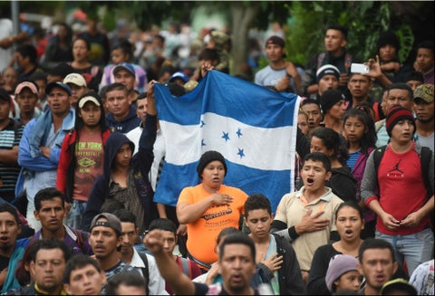 Migrantes hondureños.