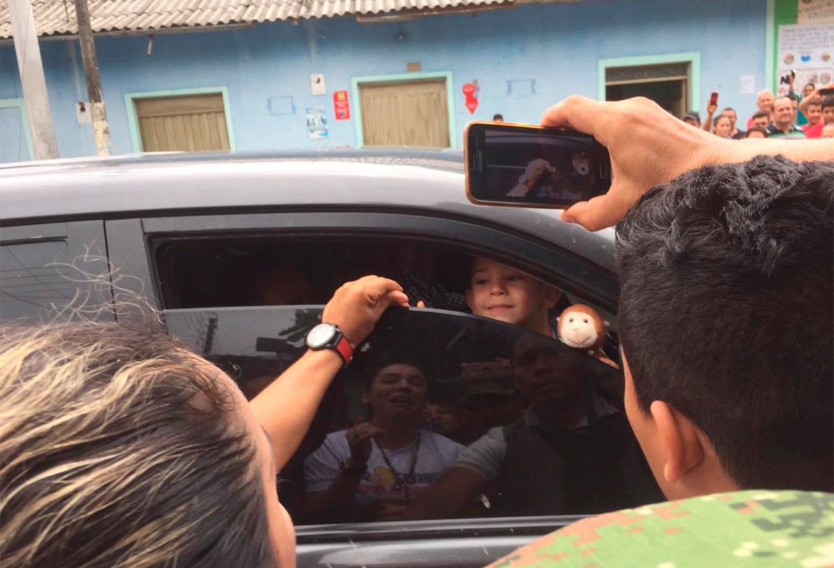 Cristo José Contreras llegando a Guamalito