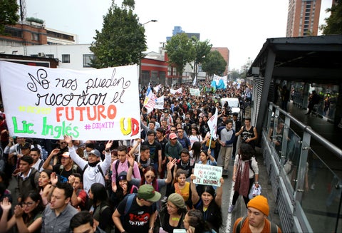 Marcha estudiantil en Bogotá