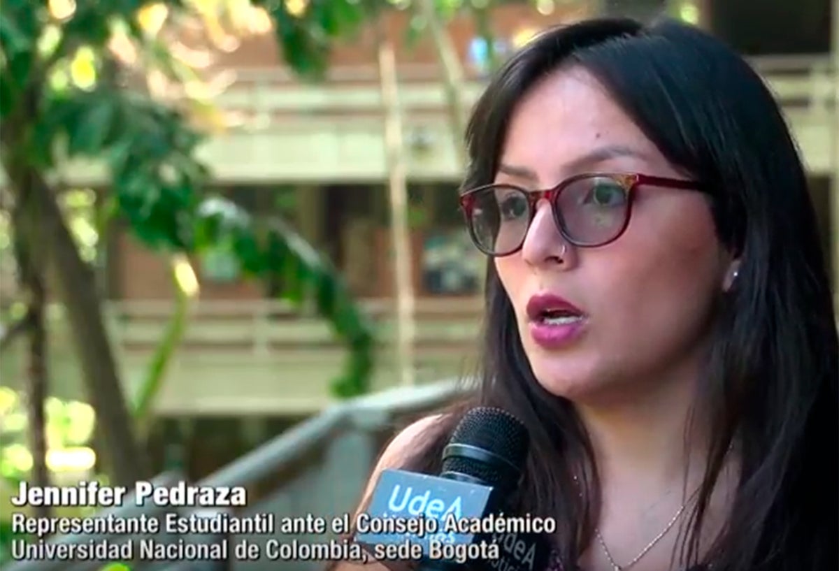 Jennifer Pedraza, líder de la Asociación Colombiana de Representantes Estudiantiles de la Educación Superior