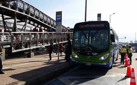 Carril exclusivo de SITP en la avenida de Las Américas