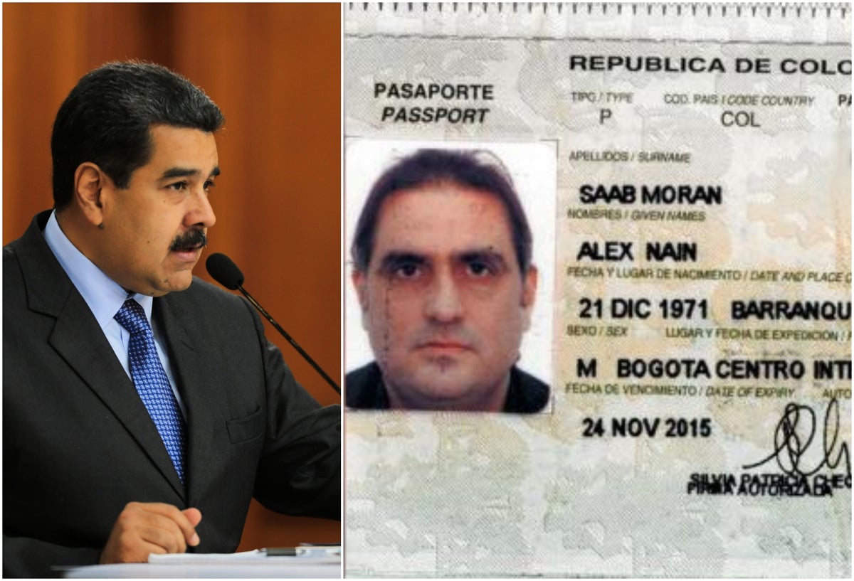 Nicolás Maduro, presidente de Venezuela, y el documento del colombiano Alex Saab