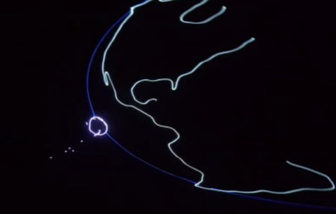 Proyección laser de Soda Stereo en el Planetario de Bogotá