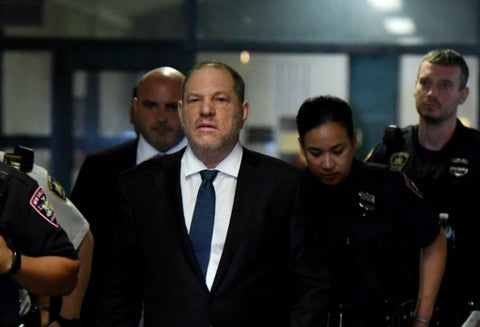 Harvey Weinstein al llegar a la Suprema Corte estatal de Manhattan.