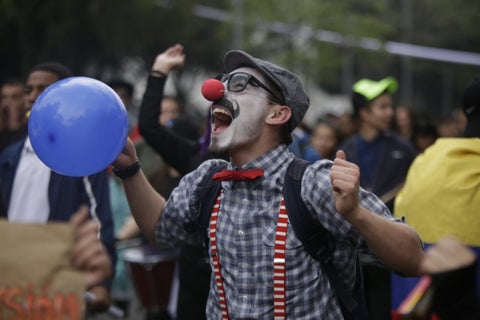 Marcha de universitarios en Bogotá