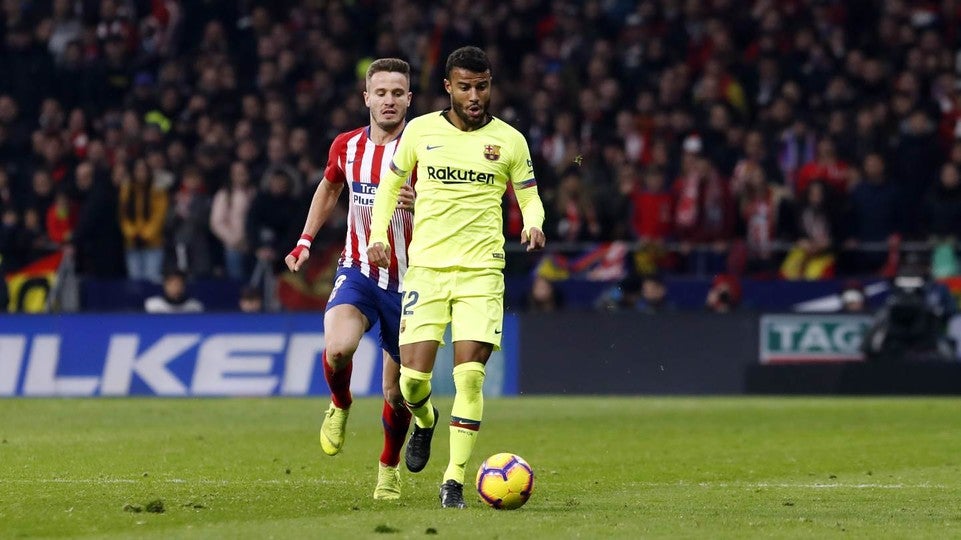 Rafinha en el juego entre Barcelona y Atlético de Madrid en el Wanda Metropolitano