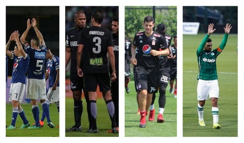 Millonarios, América, Nacional y Cali