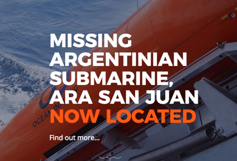 Imagen publicada por Ocean Infinity tras el hallazgo del submarino Ara San Juan