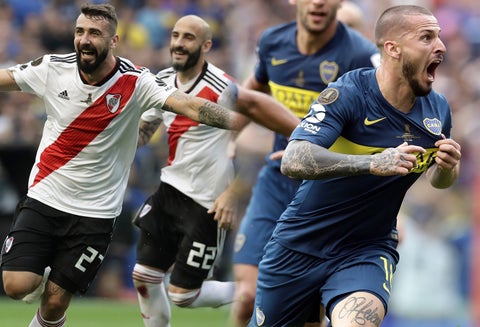 Celebración de goles en la final de Libertadores entre Boca y River
