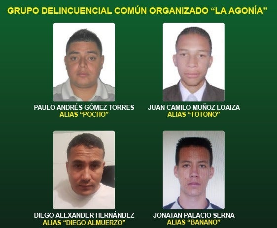 Cartel de la banda La Agonía de Medellín