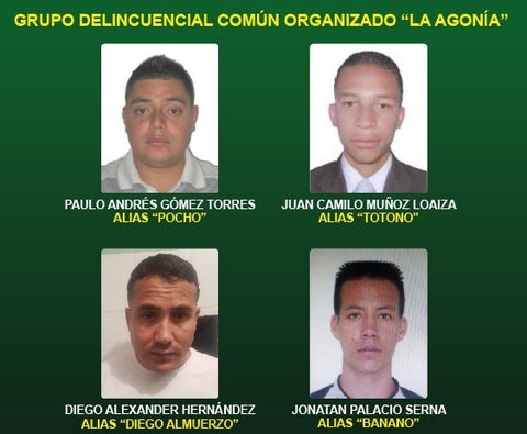 Cartel de la banda La Agonía de Medellín