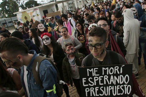 Marcha de estudiantes en Bogotá