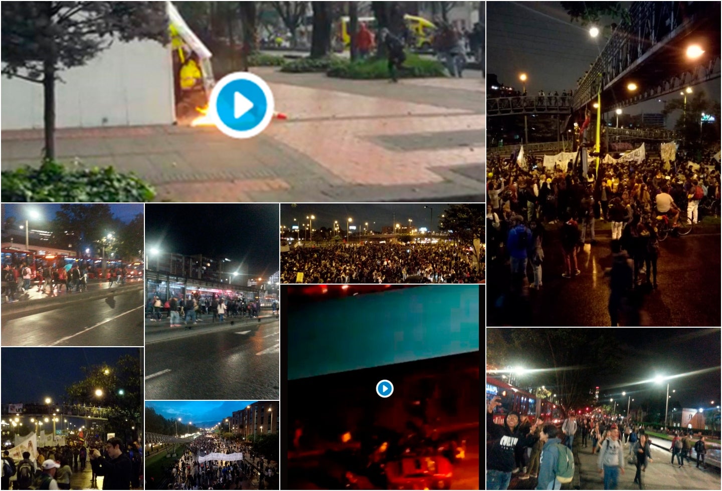 Los desmanes en la ciudad de Bogotá durante las protestas estudiantiles