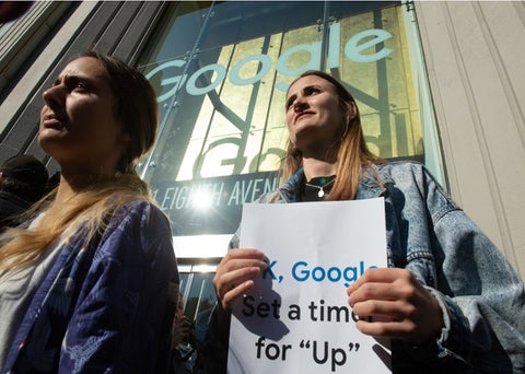 Protesta en contra de Google