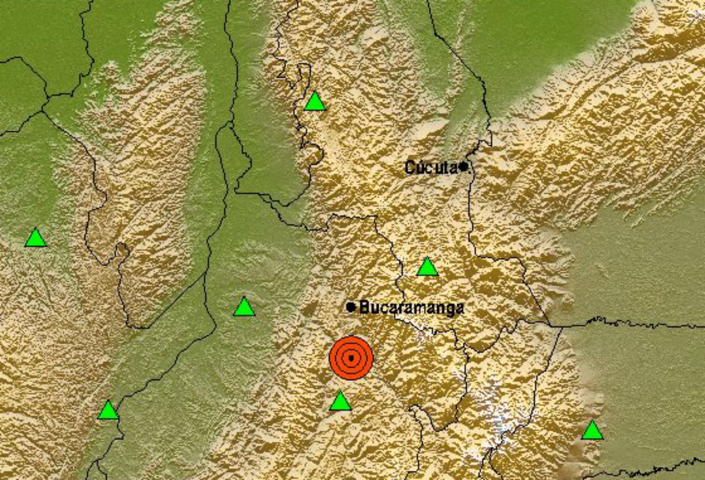 Sismo en la Mesa de Los Santos