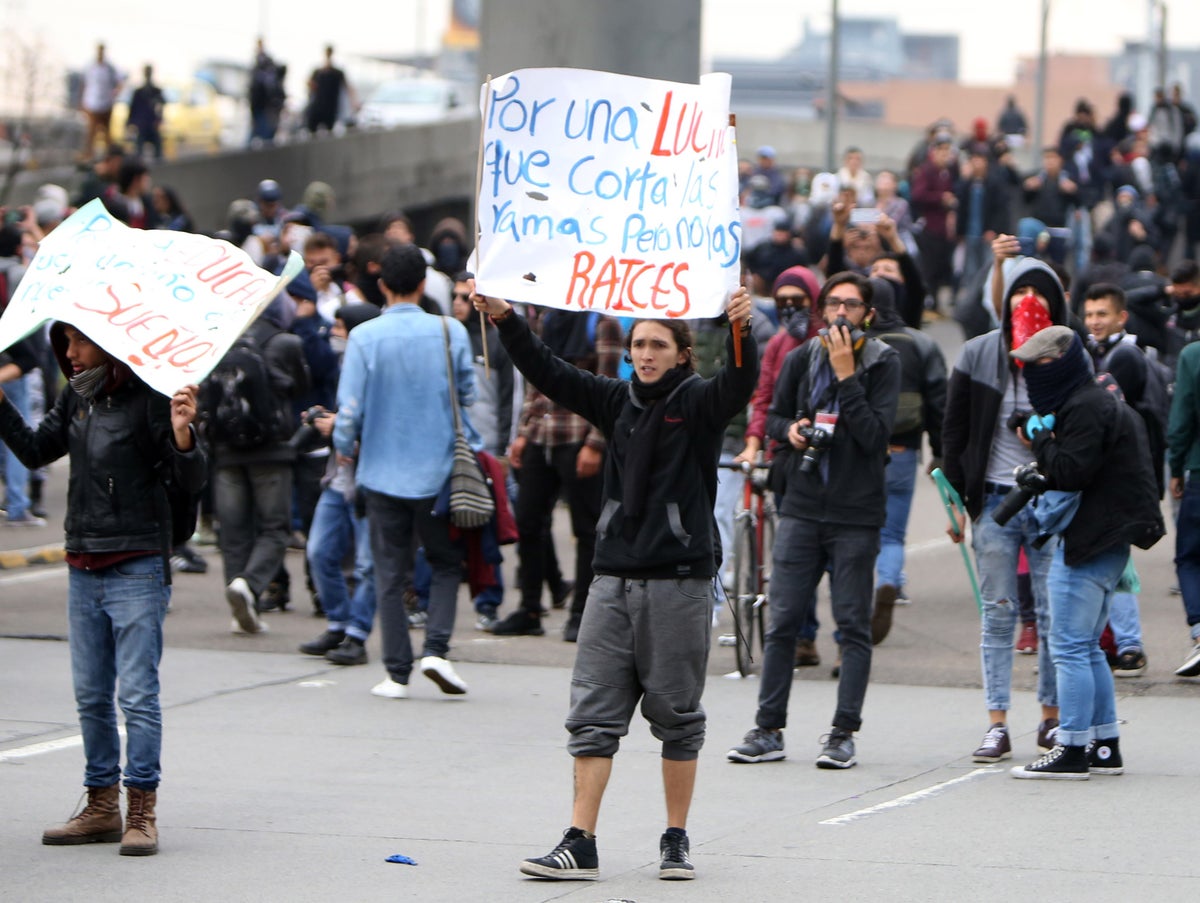 Protestas de estudiantes en Bogotá