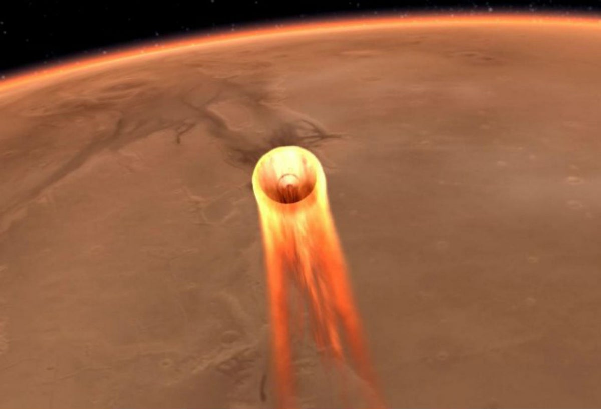 Entrada de la sonda InSight a Marte.