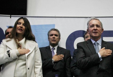 Paloma Valencia junto a Álvaro Uribe