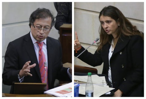 Gustavo Petro y Paloma Valencia