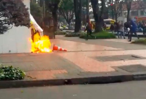 Óscar Ballesteros, patrullero herido durante las protestas en Bogotá