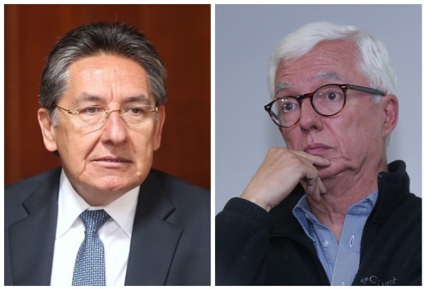 Néstor Humberto Martínez (der) y Jorge Robledo (izq)