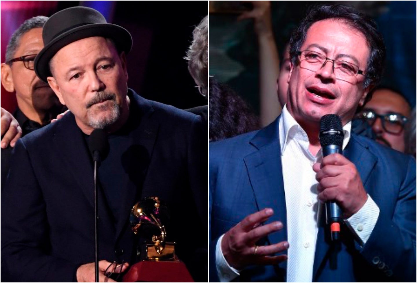 El cantante Rubén Blades y el senador Gustavo Petro