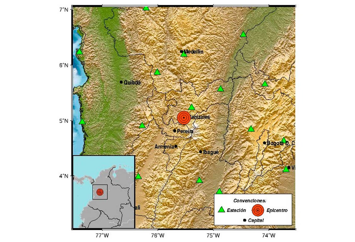 En Manizales se produjo un sismo de 4.0 grados