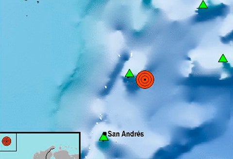 Registro del sismo en San Andrés en la noche del 25 de noviembre de 2018