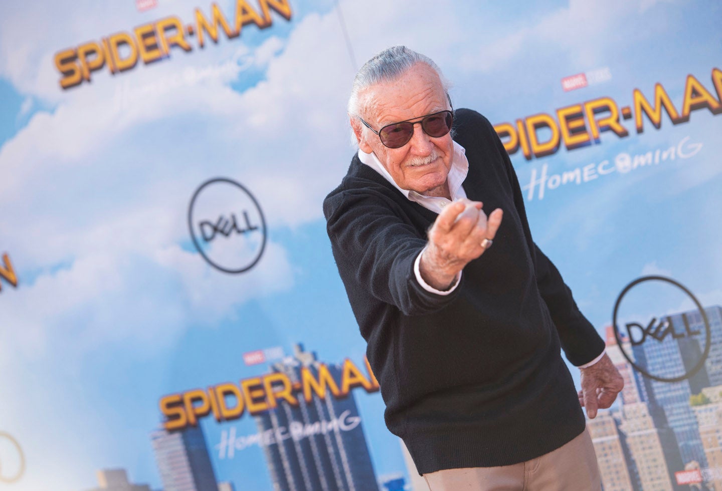 Stan Lee en la premier de Spider-Man: Homecoming