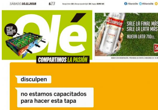 Parte de la portada de Olé previo a la final de Libertadores entre Boca y River
