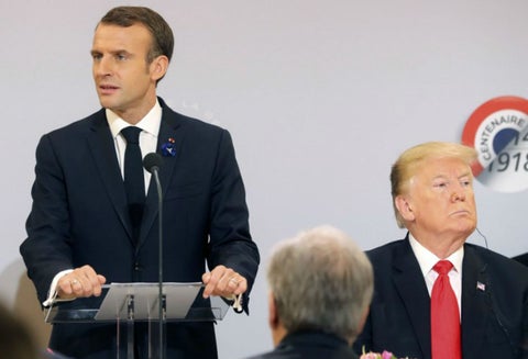 Los presidentes Emmanuel Macron y Donald Trump