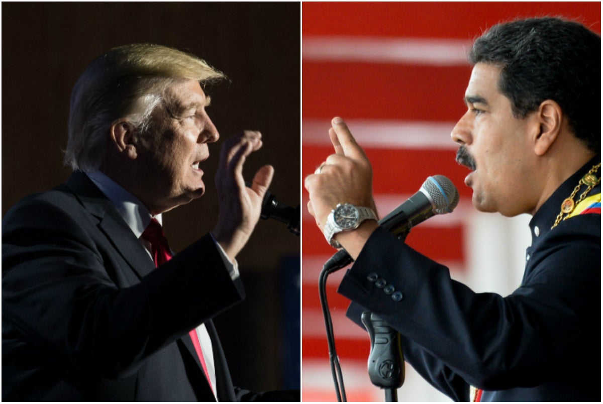 Presidente Donald Trump y Nicolás Maduro