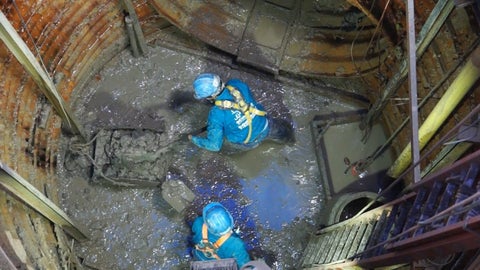 Obras en el 'Colector IDRD' del Acueducto de Bogotá.