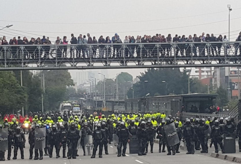 Así se desarrolla las marchas en Bogotá