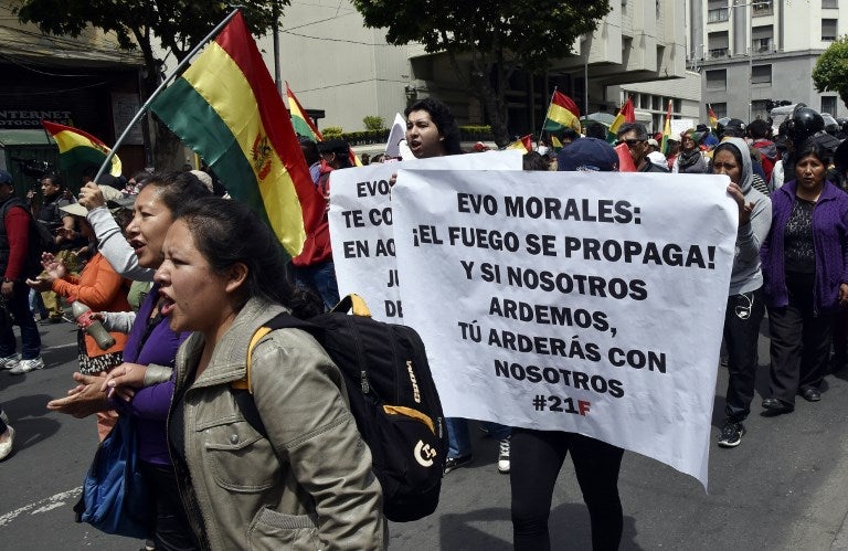 Protestas en Bolivia