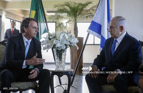 Jair Bolsonaro junto a Benjamín Netanyahu