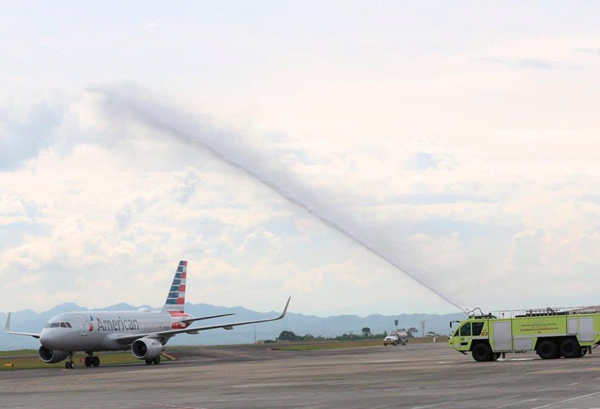 El vuelo de American Airlines llegando a Pereira, procedente de Miami
