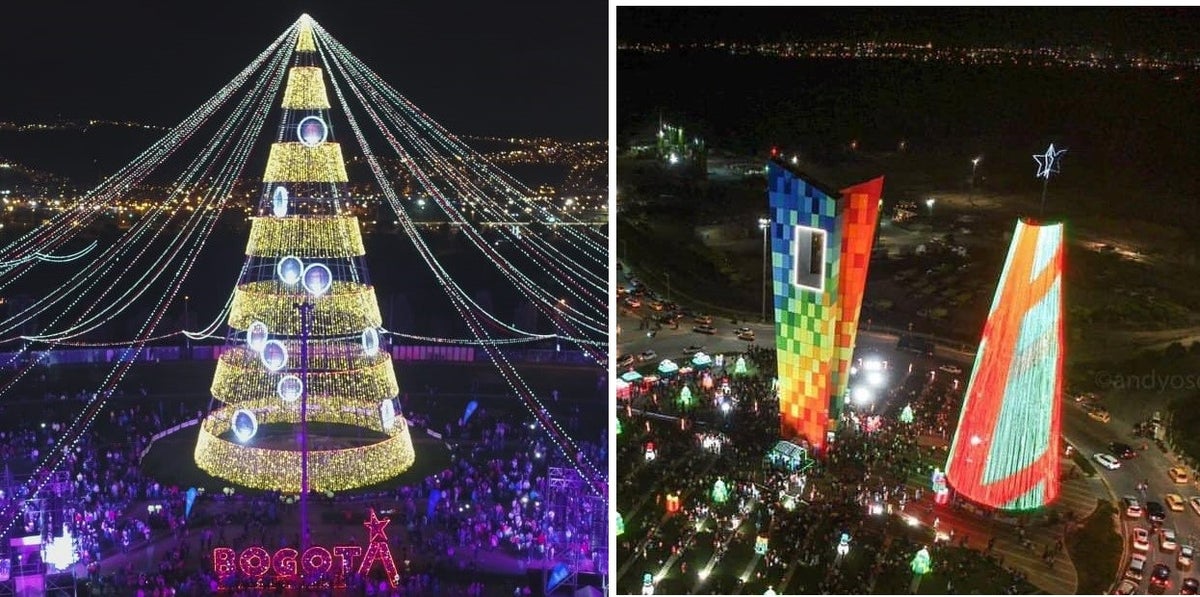 Árboles de Navidad en Bogotá y Barranquilla, en 2018