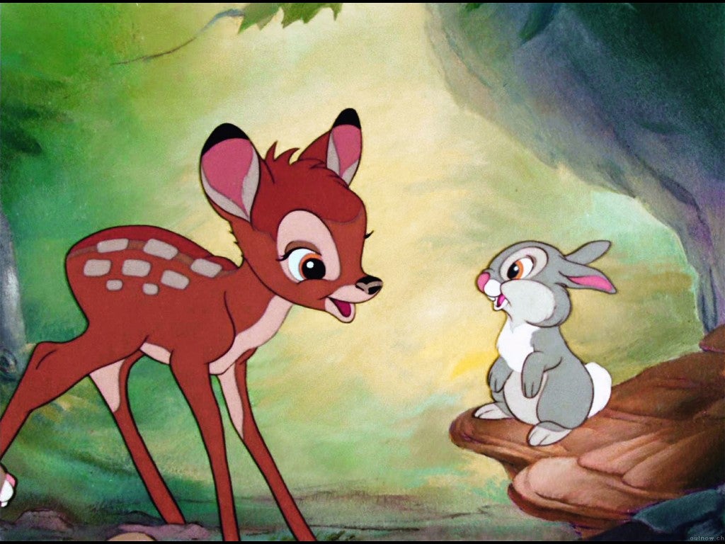 Esta es la imagen de 'Bambi' donde se llama a la protección animal