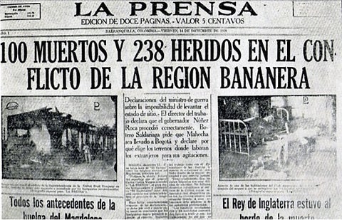 Periódico que registró la noticia de la masacre