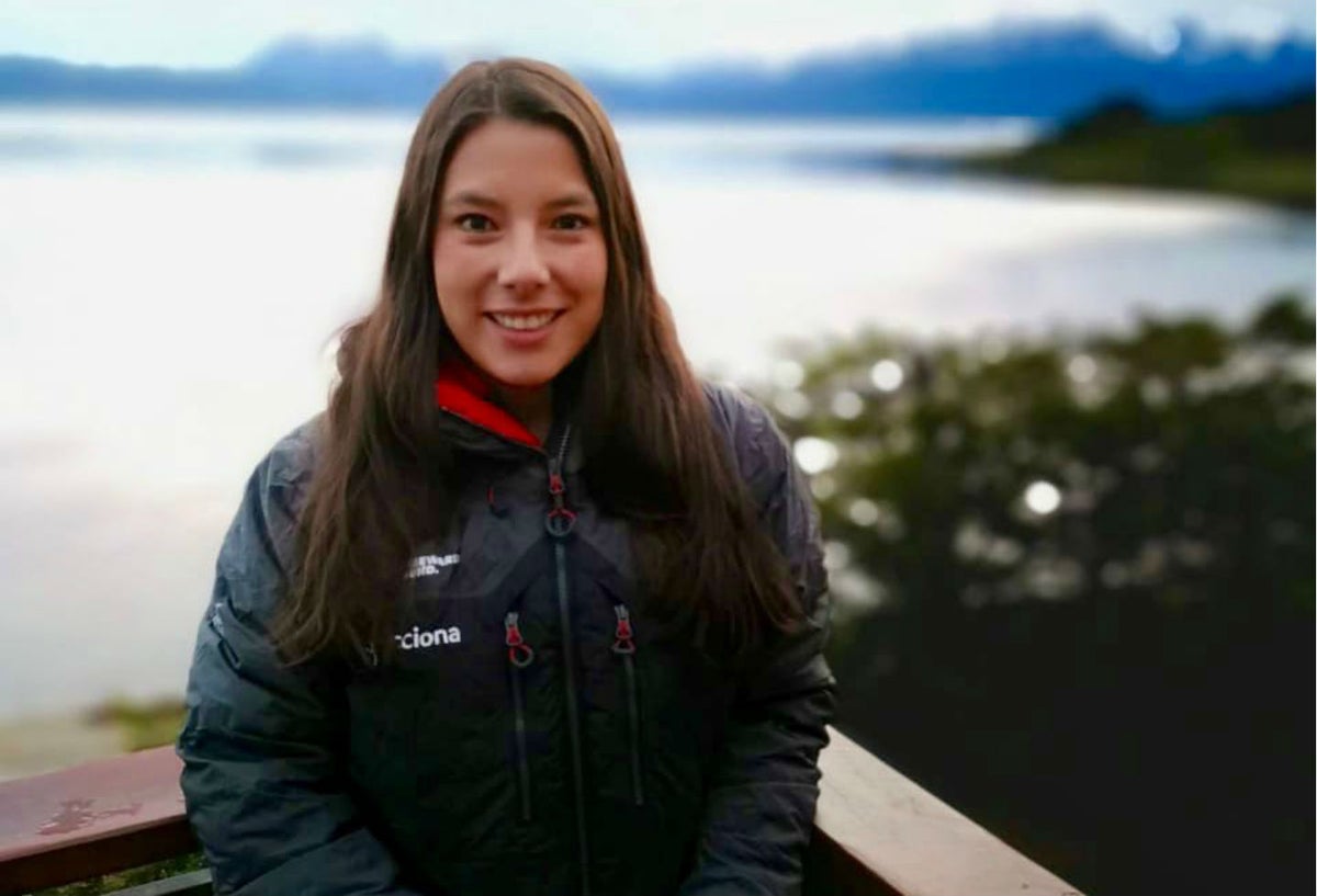 Carolina García en la expedición de la Antártida.