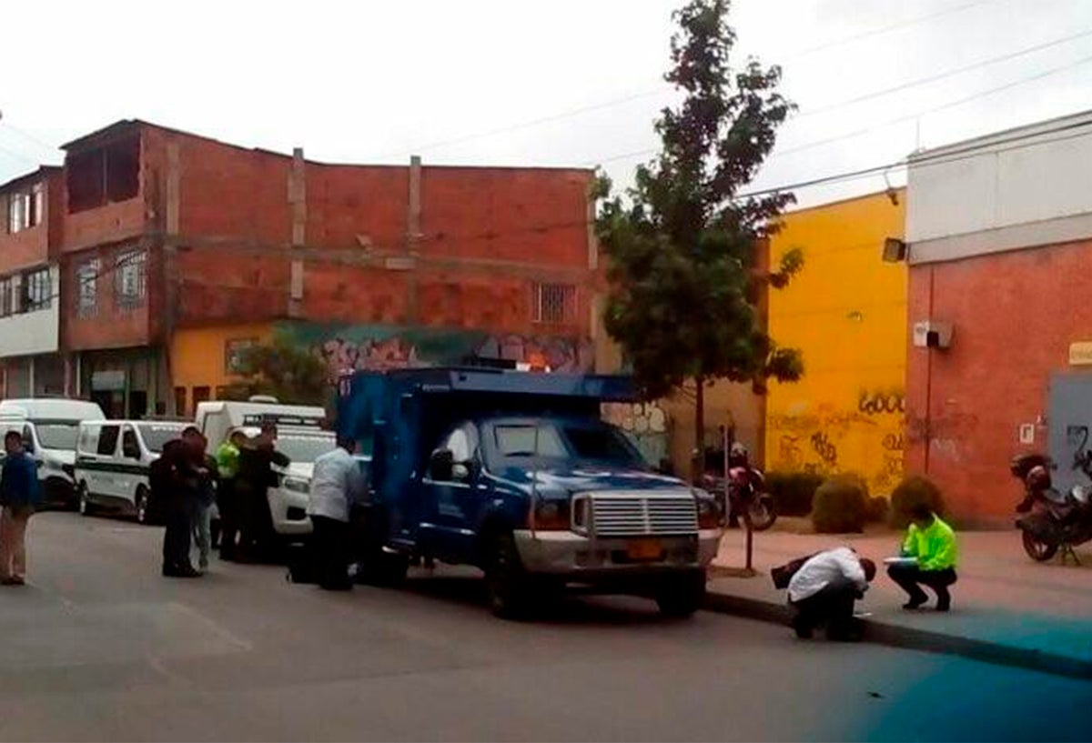 El carro de valores asaltado en Bosa, sur de Bogotá