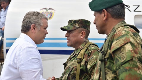 Iván Duque acompañado de las Fuerzas Militares en Tumaco