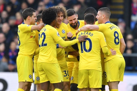 Jugadores del Chelsea celebrando un gol