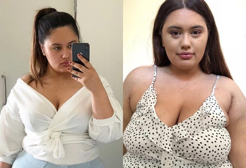 La joven superó los problemas de adicción a la comida.