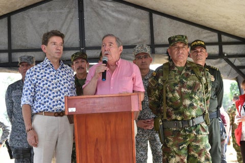 El ministro de Defensa, Guillermo Botero, en un evento público