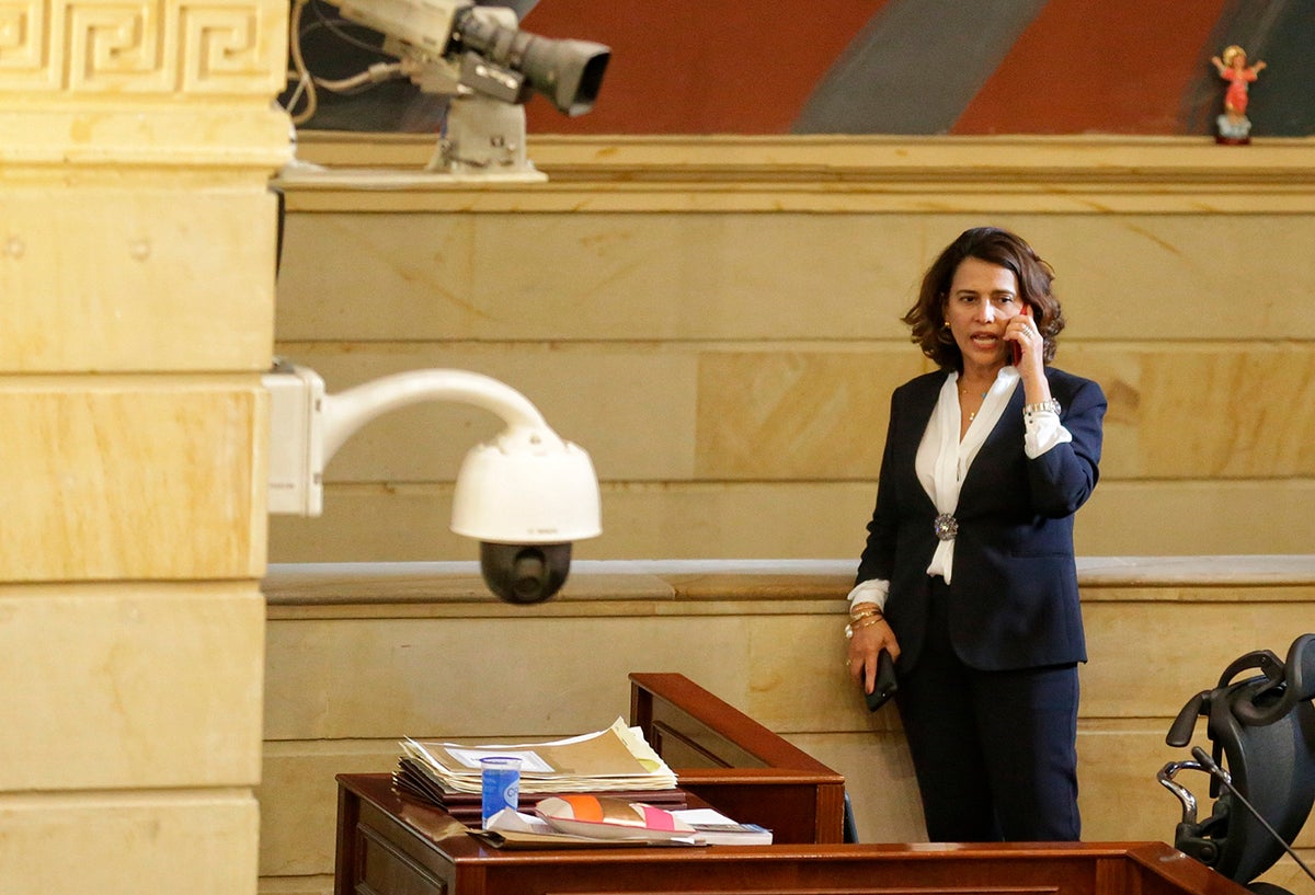 Nancy Patricia Gutiérrez, ministra del Interior, en el Congreso de la República, en Bogotá